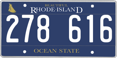 RI license plate 278616