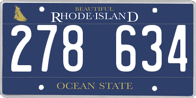 RI license plate 278634