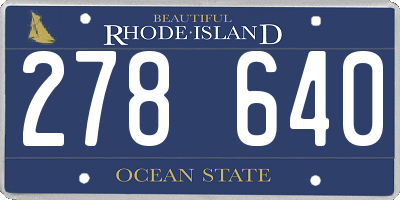 RI license plate 278640