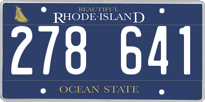 RI license plate 278641