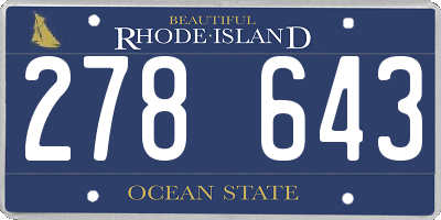 RI license plate 278643
