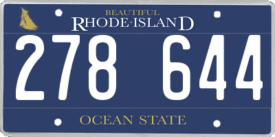 RI license plate 278644