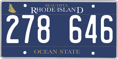 RI license plate 278646