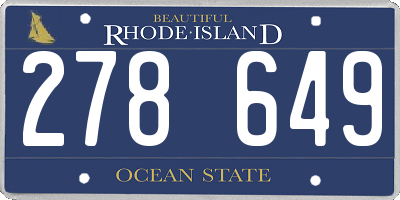 RI license plate 278649