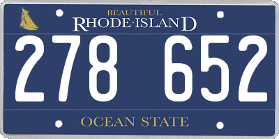 RI license plate 278652