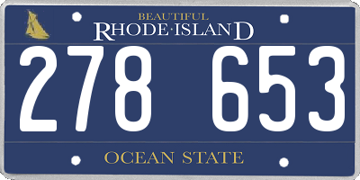 RI license plate 278653