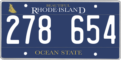 RI license plate 278654