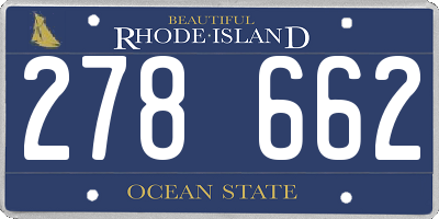 RI license plate 278662