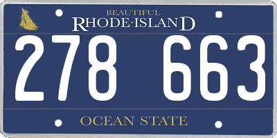 RI license plate 278663