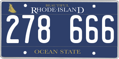 RI license plate 278666