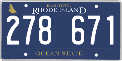 RI license plate 278671