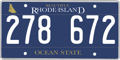 RI license plate 278672