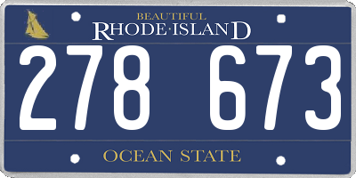 RI license plate 278673