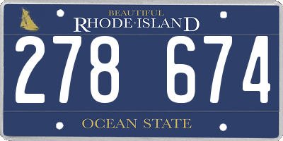 RI license plate 278674