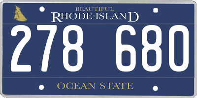 RI license plate 278680