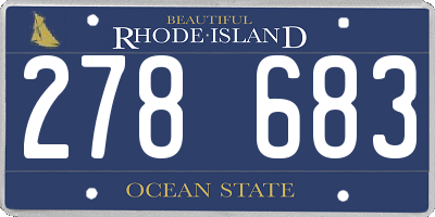 RI license plate 278683
