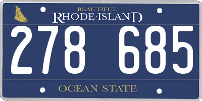 RI license plate 278685