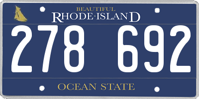 RI license plate 278692