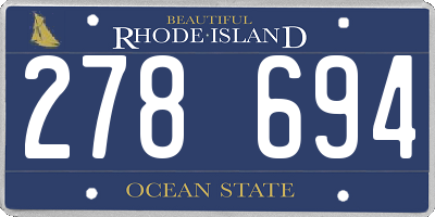RI license plate 278694