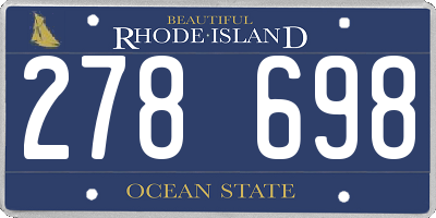 RI license plate 278698