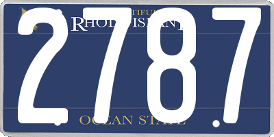 RI license plate 2787