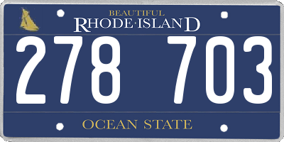 RI license plate 278703