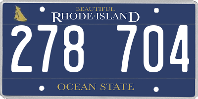 RI license plate 278704