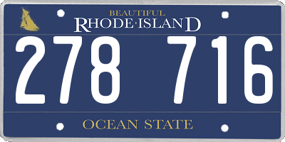 RI license plate 278716