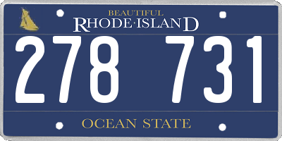RI license plate 278731