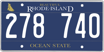 RI license plate 278740