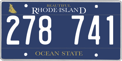 RI license plate 278741