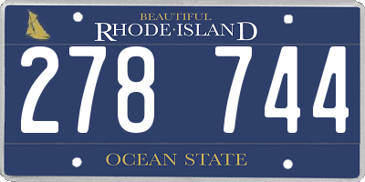 RI license plate 278744