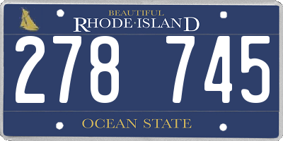 RI license plate 278745