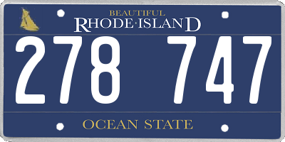RI license plate 278747