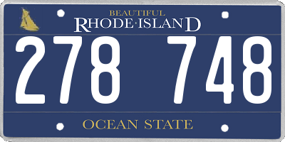 RI license plate 278748