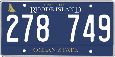 RI license plate 278749