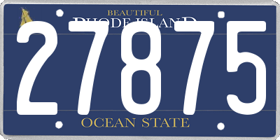 RI license plate 27875