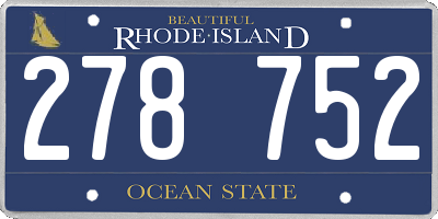 RI license plate 278752