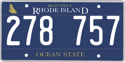 RI license plate 278757