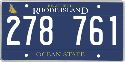 RI license plate 278761