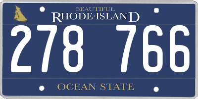 RI license plate 278766