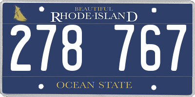 RI license plate 278767