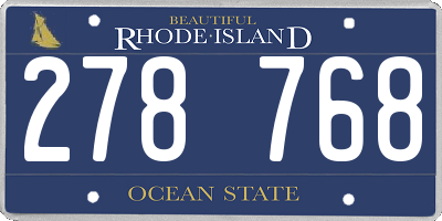 RI license plate 278768