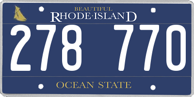 RI license plate 278770