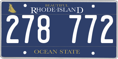 RI license plate 278772