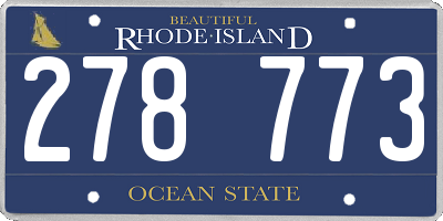 RI license plate 278773