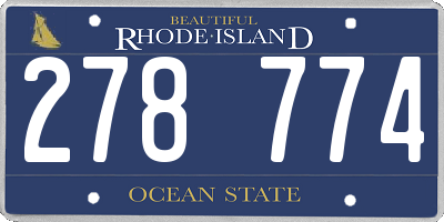 RI license plate 278774