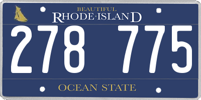 RI license plate 278775