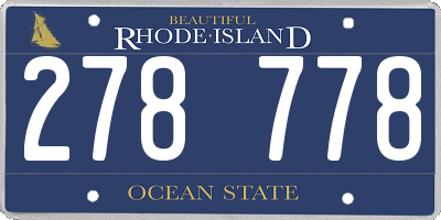 RI license plate 278778