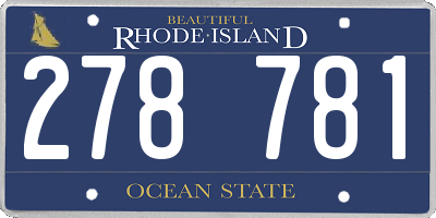 RI license plate 278781